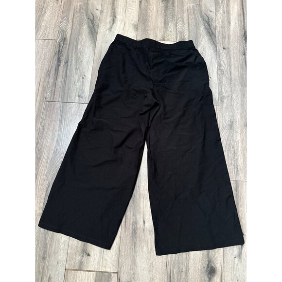 Eileen Fisher Womens Wide-Leg Black Pants Size 8 Viscose Blend Cropped - Picture 6 of 8